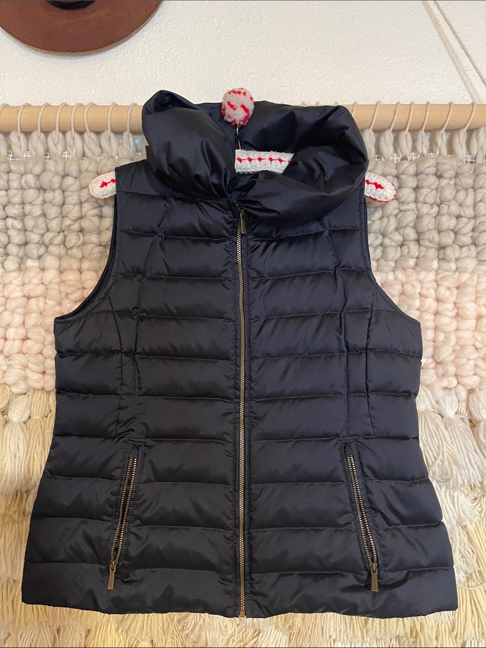 Land's End Navy Blue Turtleneck Puffer Vest M/P